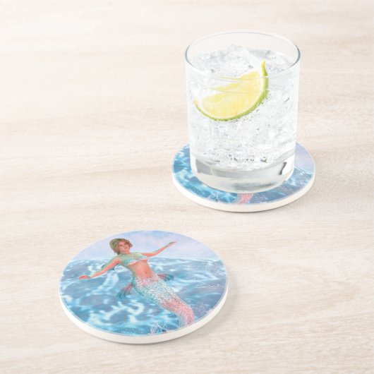 Fantasy Mermaid Getränkeuntersetzer (Seite)