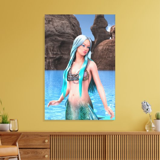 Fantasy Mermaid Leinwanddruck (Insitu (Wohnzimmer))