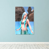 Fantasy Mermaid Leinwanddruck (Insitu (Holzboden))