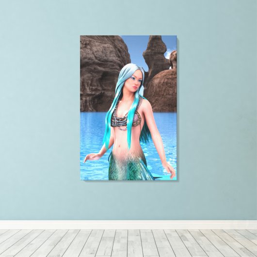Fantasy Mermaid Leinwanddruck (Insitu (Holzboden))
