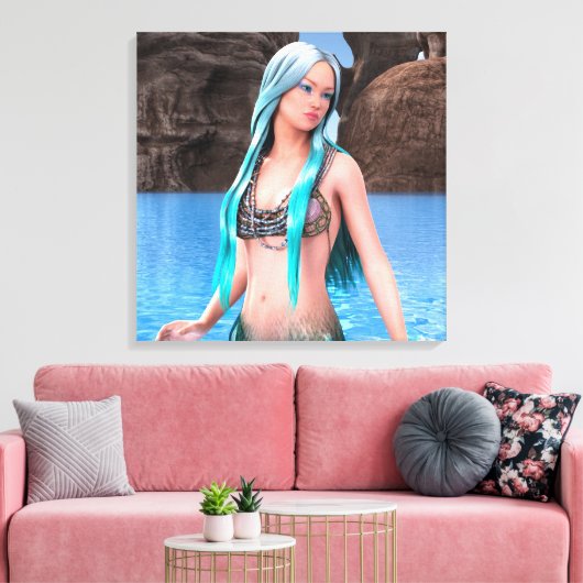 Fantasy Mermaid Leinwanddruck (Insitu (Wohnzimmer))