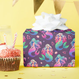 Fantasy Mermaid Muster mit Unterwasserelementen Geschenkpapier