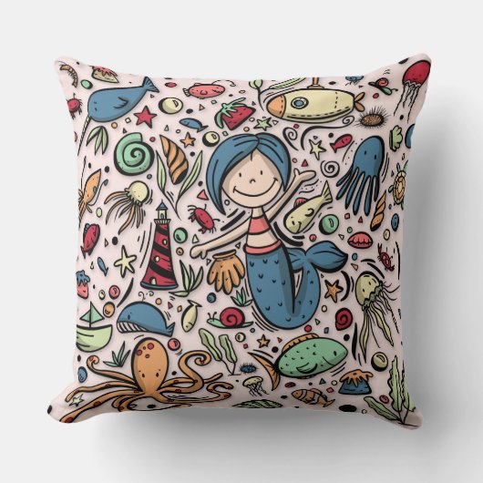 Fantasy Mermaid Pattern Kissen (Vorderseite)