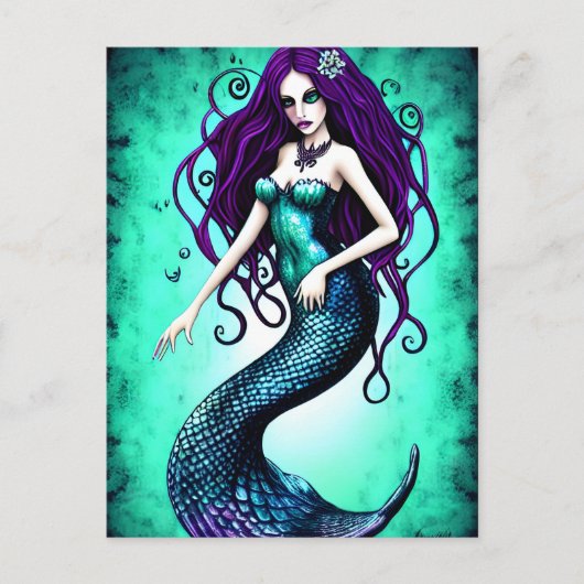 Fantasy Mermaid Postcard Postkarte (Vorderseite)