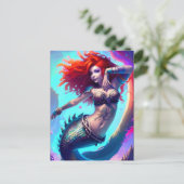 Fantasy Mermaid Postcard Postkarte (Stehend Vorderseite)