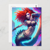 Fantasy Mermaid Postcard Postkarte (Vorne/Hinten)