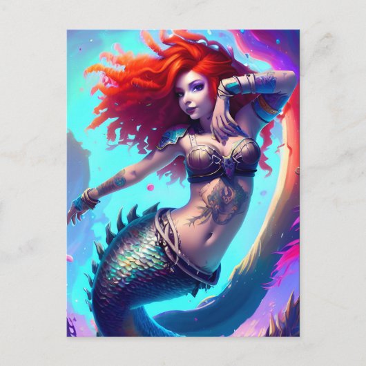 Fantasy Mermaid Postcard Postkarte (Vorderseite)