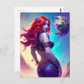 Fantasy Mermaid Postcard Postkarte (Vorne/Hinten)