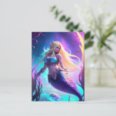 Fantasy Mermaid Postcard Postkarte (Stehend Vorderseite)