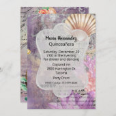 Fantasy Mermaid Quinceañera Einladung (Vorne/Hinten)