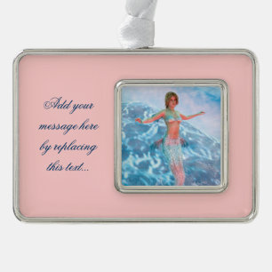 Fantasy Mermaid Rahmen-Ornament Silber
