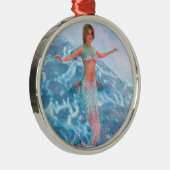 Fantasy Mermaid Silbernes Ornament (Rechts)