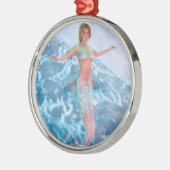 Fantasy Mermaid Silbernes Ornament (Links)