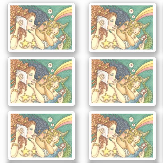 FANTASY MERMAID SISTERHOOD SHARING SECRET WISDOMS AUFKLEBER (Vorderseite)