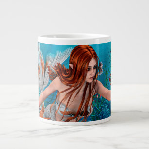 Fantasy Mermaid und Sea Lily Jumbo-Tasse
