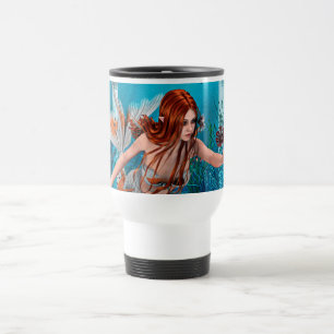 Fantasy Mermaid und Sea Lily Reisebecher