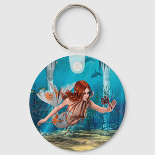 Fantasy Mermaid und Sea Lily Schlüsselanhänger