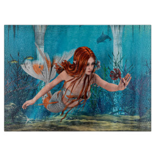 Fantasy Mermaid und Sea Lily Schneidebrett