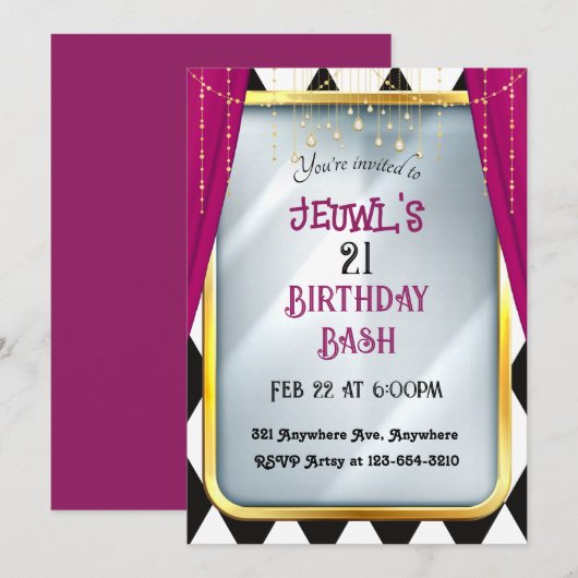 Fantasy Mirror Einladung (Vorne/Hinten)