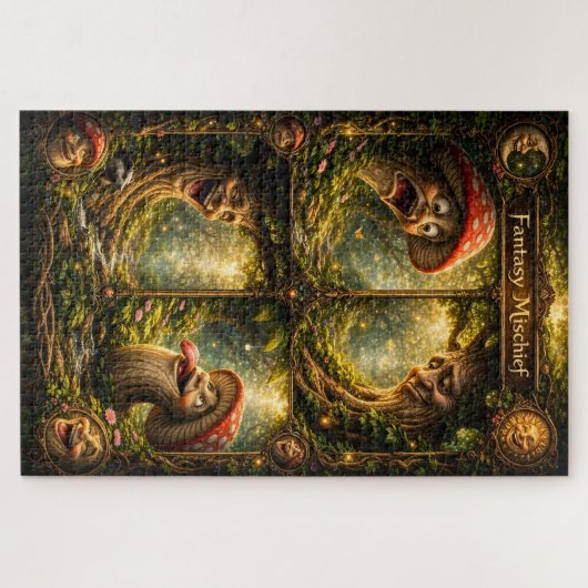 Fantasy mischief, enchanted forest jigsaw puzzle m (Horizontal)