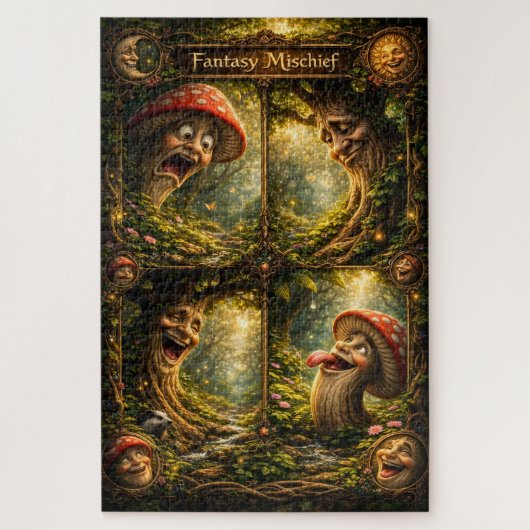 Fantasy mischief, enchanted forest jigsaw puzzle m (Vertikal)
