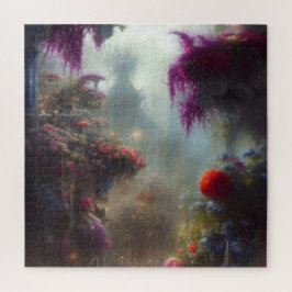 Fantasy Misty Rainy Magical Garden Landschaft Puzzle