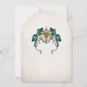 Fantasy Mittelalter Schild Bogen Smaragdgrüne Hoch Einladung (Rückseite)