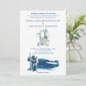 *~* Fantasy Mittelalterliche Burgtreppen Ritterhoc Einladung (Stehend Vorderseite)