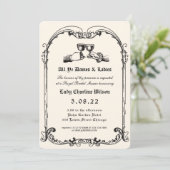 Fantasy Mittelalterliche Gravur Brautparty Einladung (Stehend Vorderseite)