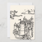 Fantasy Mittelalterliche Gravur Brautparty Einladung (Rückseite)