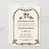 Fantasy Mittelalterliche Gravur Brautparty Einladung (Vorderseite)