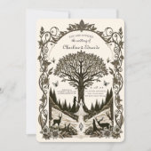 Fantasy Mittelalterliche Gravur Kunst Hochzeit Einladung (Vorderseite)