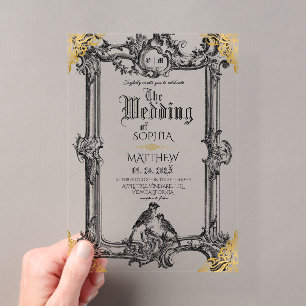 Fantasy Mittelalterliche Hochzeit Acryleinladungen