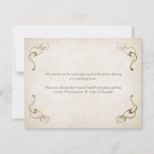 Fantasy Mittelalterliche keltische Hochzeit Dankeskarte (Rückseite)