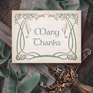 Fantasy-Mittelalterliche keltische Hochzeit Dankeskarte