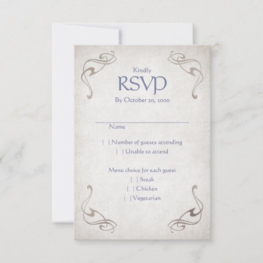 Fantasy Mittelalterliche keltische Hochzeit RSVP Karte (Vorderseite)