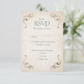 Fantasy Mittelalterliche keltische Hochzeit RSVP Karte (Stehend Vorderseite)