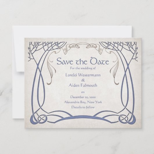 Fantasy Mittelalterliche keltische Hochzeit Save The Date (Vorderseite)