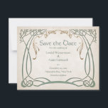 Fantasy Mittelalterliche keltische Hochzeit Save The Date<br><div class="desc">Diese Einladungen sind hier auf Party Business. Die koordinierenden Stücke dieser Fantasy Hochzeitssuite sind mit anmutigen Bäumen im keltischen oder elfischen Stil mit Imitat-Folie Details und keltischen Text auf Pergament. Ideal für Hochzeitsfeiern oder RPG-Gamer zum Geburtstag. Bestellen Sie Ihre gedruckten Einladungen und Party oder laden Sie Ihre digitalen Einladungen jetzt...</div>