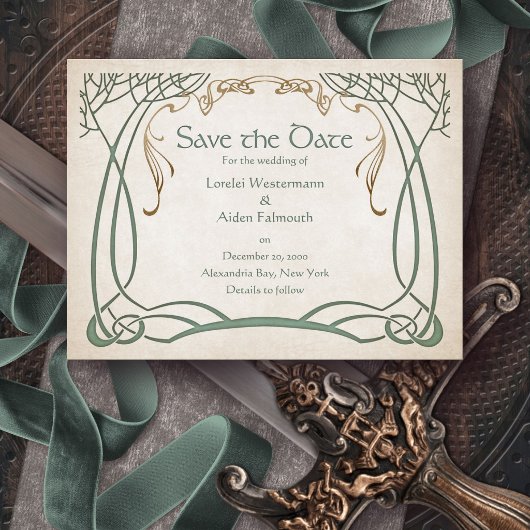 Fantasy Mittelalterliche keltische Hochzeit Save The Date