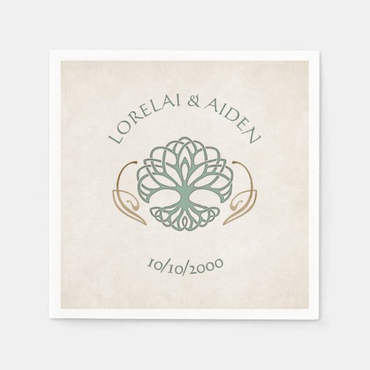 Fantasy Mittelalterliche keltische Hochzeit Serviette (Vorderseite)