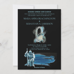 *~* Fantasy Mittelalterliche Ritterburg Hochzeitsf Einladung