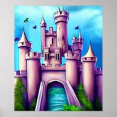 Fantasy Mittelalterliches Schloss Malerei Poster (Vorne)
