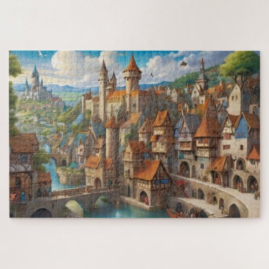 Fantasy Mittelalterstadt Puzzle (Horizontal)