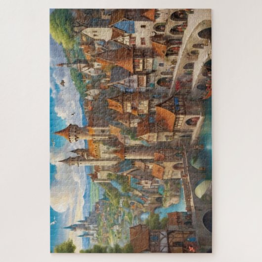 Fantasy Mittelalterstadt Puzzle (Vertikal)