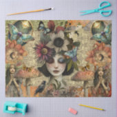 Fantasy-Mixed-Media-Garten-Collage-Decoupage Seidenpapier (Basteln)