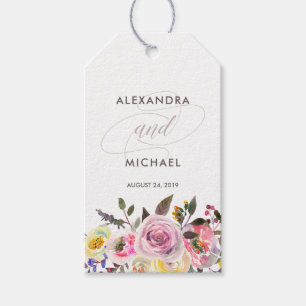 Fantasy Moderne Aquarell-Gastgeschenk Hochzeit Geschenkanhänger