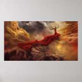 Fantasy moderne Kunst Gold Red Champion der Wolken Poster (Vorne)