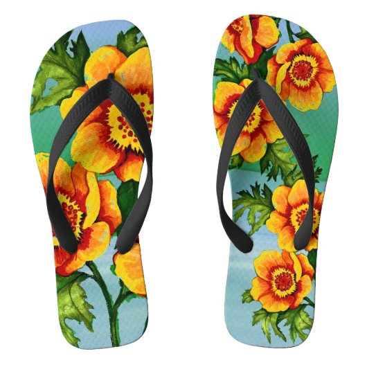 Fantasy Mohnblumen Badesandalen (Fußbett)