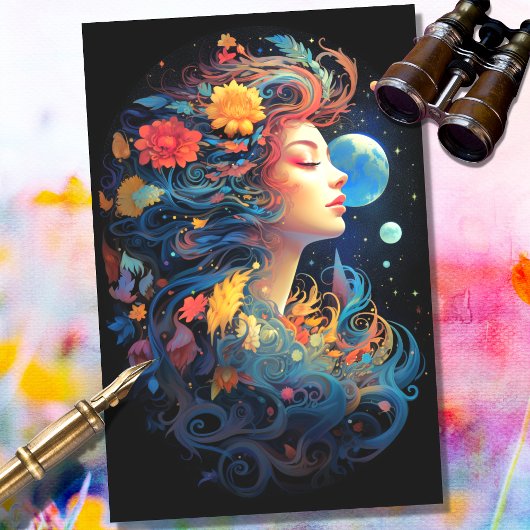 Fantasy Moon Girl 1 Decoupage Paper Seidenpapier